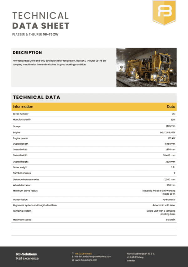 Plasser & Theurer 08-75 ZW - Image 2